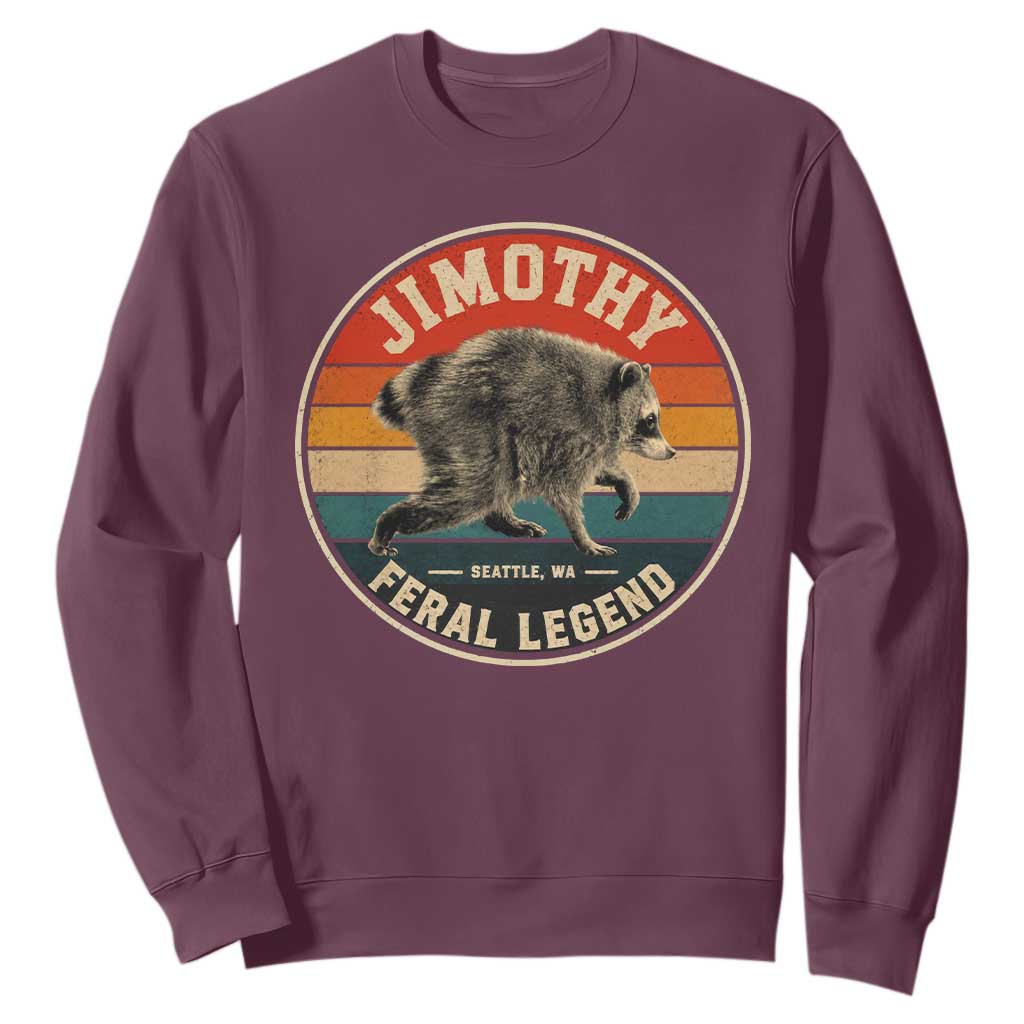 Jimothy Raccoon Seattle Feral Legend Sweatshirt Funny Trash Panda Meme Retro