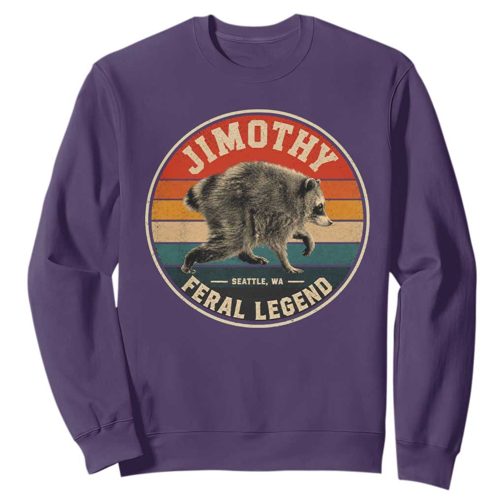 Jimothy Raccoon Seattle Feral Legend Sweatshirt Funny Trash Panda Meme Retro