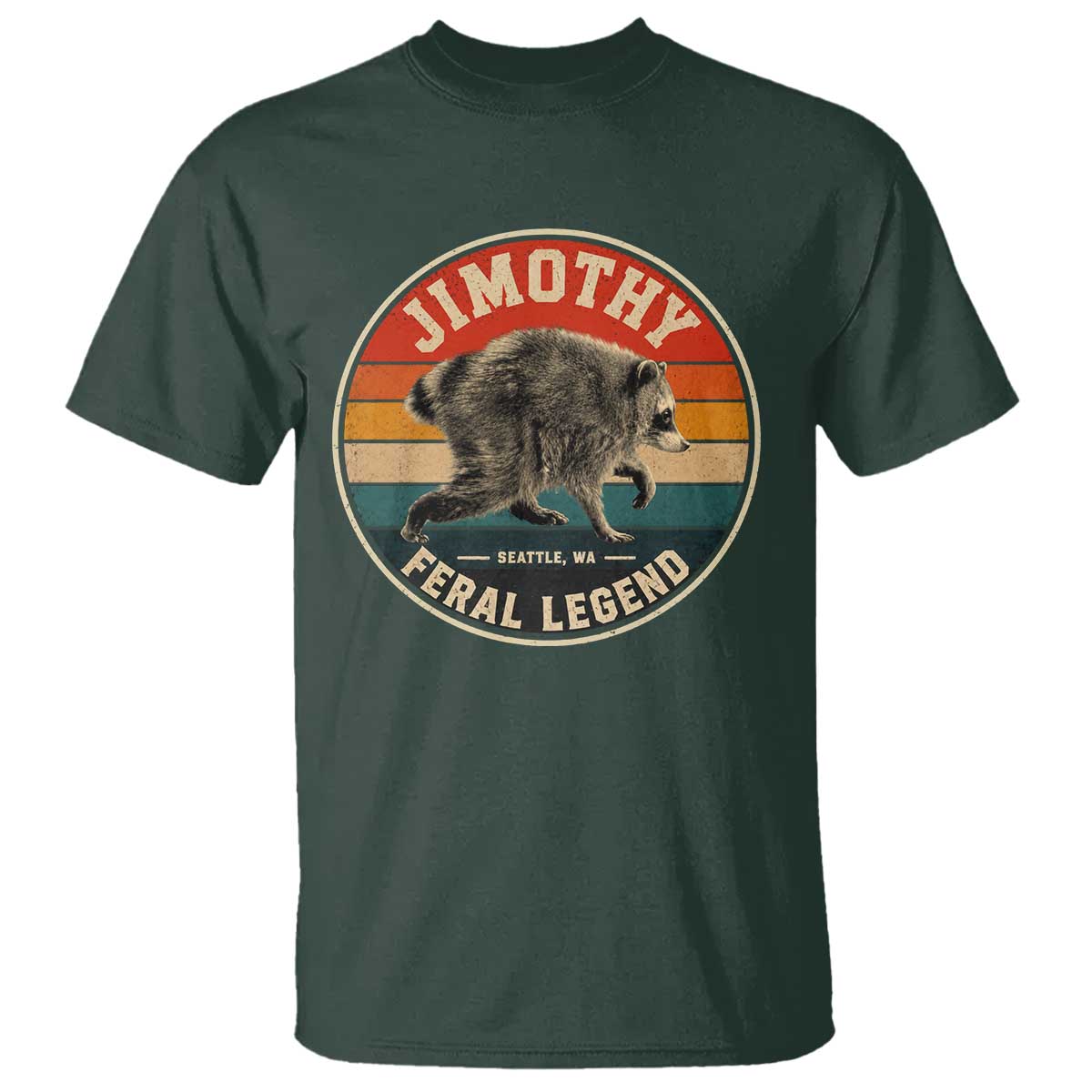 Jimothy Raccoon Seattle Feral Legend T Shirt Funny Trash Panda Meme Retro