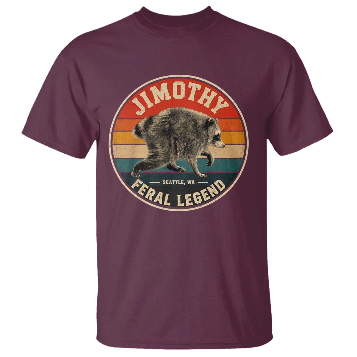 Jimothy Raccoon Seattle Feral Legend T Shirt Funny Trash Panda Meme Retro