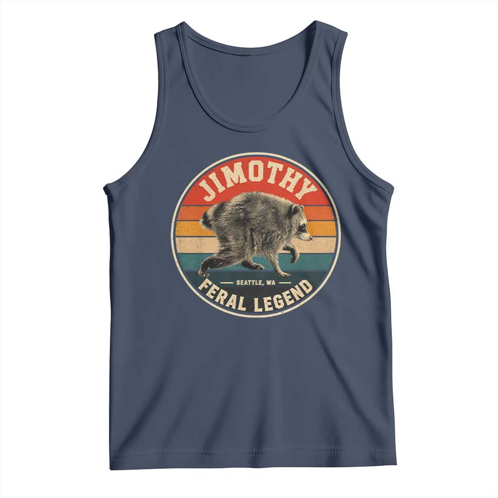 Jimothy Raccoon Seattle Feral Legend Tank Top Funny Trash Panda Meme Retro