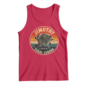 Jimothy Raccoon Seattle Feral Legend Tank Top Funny Trash Panda Meme Retro