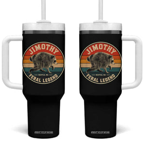 Jimothy Raccoon Seattle Feral Legend Tumbler With Handle Funny Trash Panda Meme Retro