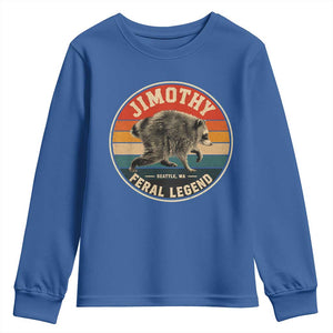 Jimothy Raccoon Seattle Feral Legend Youth Sweatshirt Funny Trash Panda Meme Retro