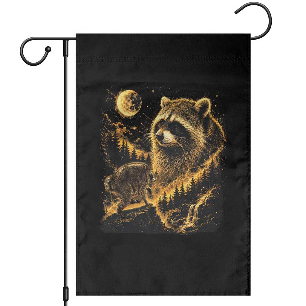 Jimothy Raccoon Howling at The Moon Parody 90s Retro Garden Flag TS11 Black Print Your Wear