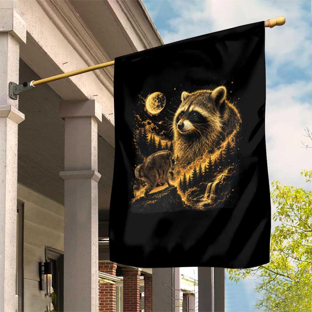 Jimothy Raccoon Howling at The Moon Parody 90s Retro Garden Flag