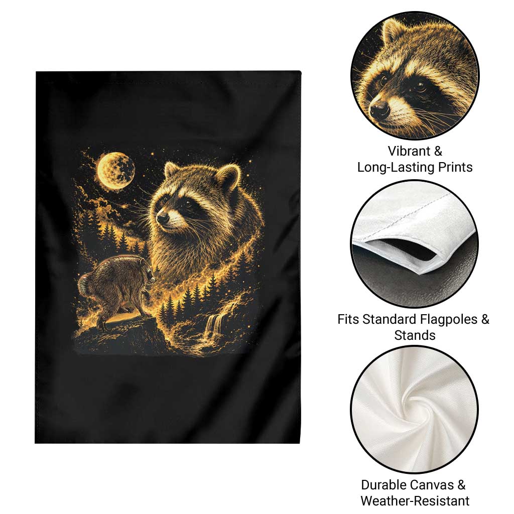 Jimothy Raccoon Howling at The Moon Parody 90s Retro Garden Flag