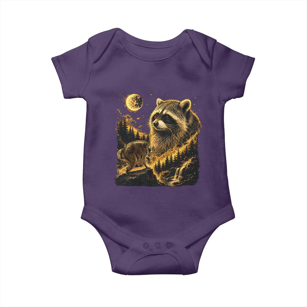 Jimothy Raccoon Howling at The Moon Parody 90s Retro Baby Onesie