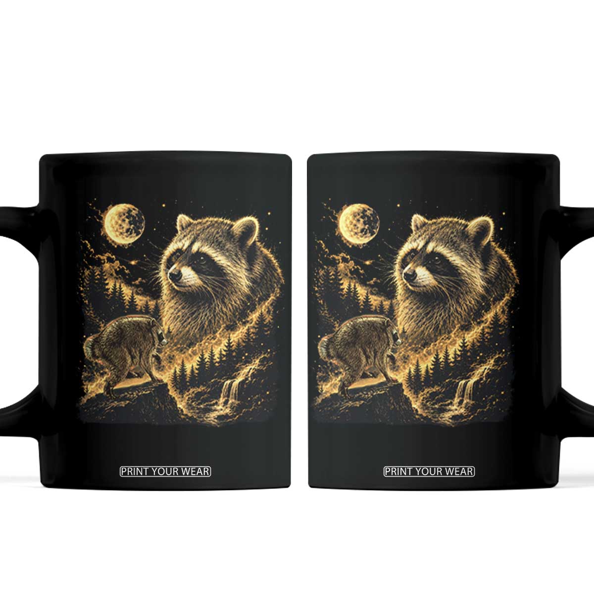 Jimothy Raccoon Howling at The Moon Parody 90s Retro Coffee Mug