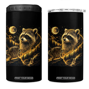Jimothy Raccoon Howling at The Moon Parody 90s Retro 4 in 1 Can Cooler Tumbler