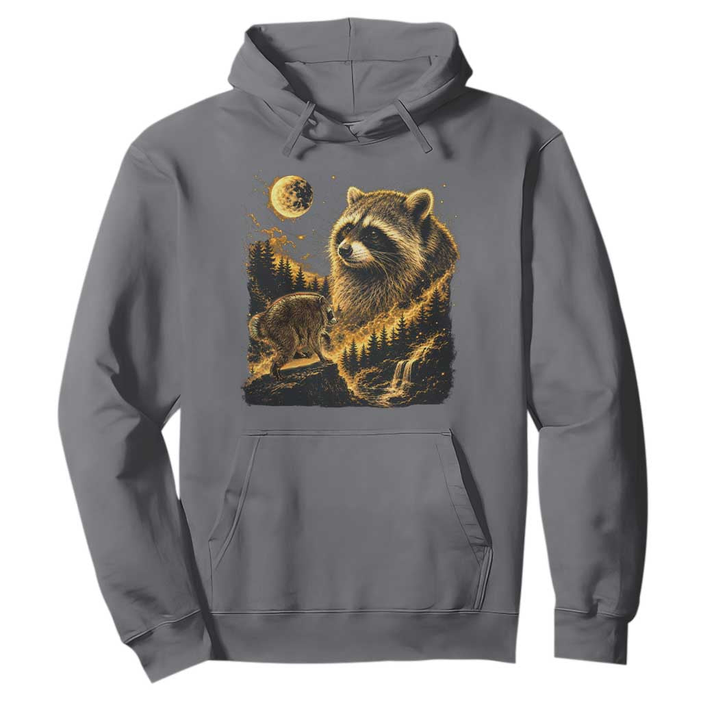 Jimothy Raccoon Howling at The Moon Parody 90s Retro Hoodie