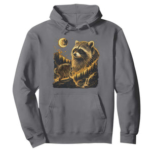 Jimothy Raccoon Howling at The Moon Parody 90s Retro Hoodie