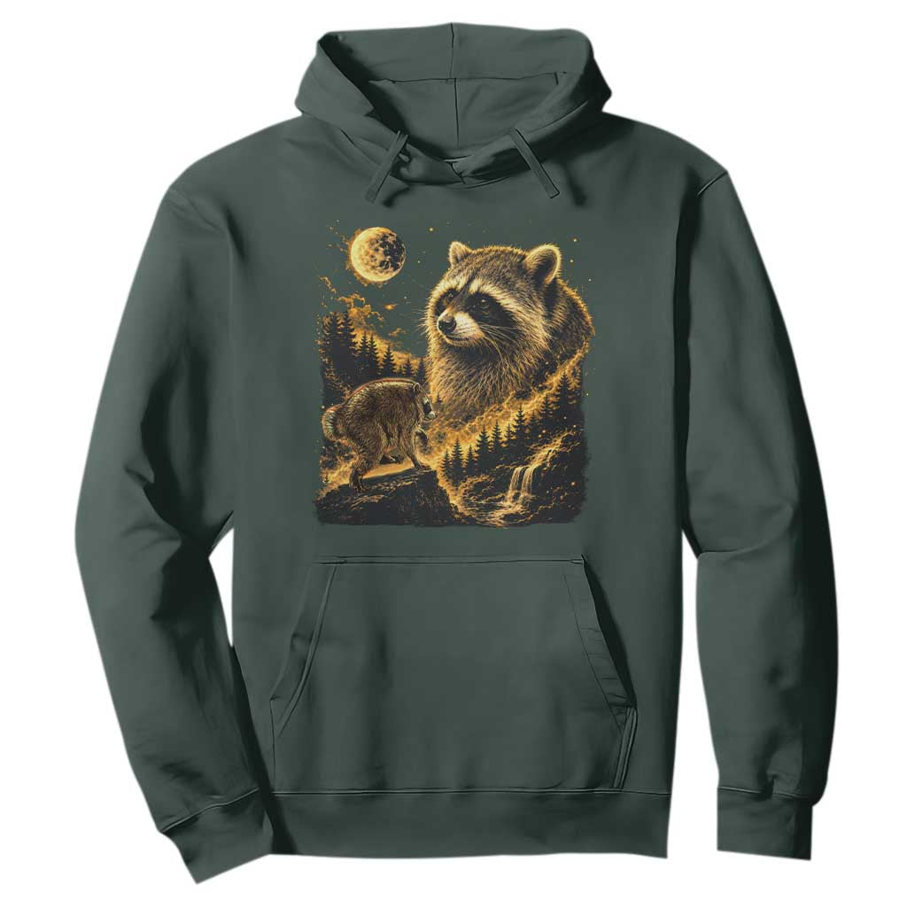 Jimothy Raccoon Howling at The Moon Parody 90s Retro Hoodie