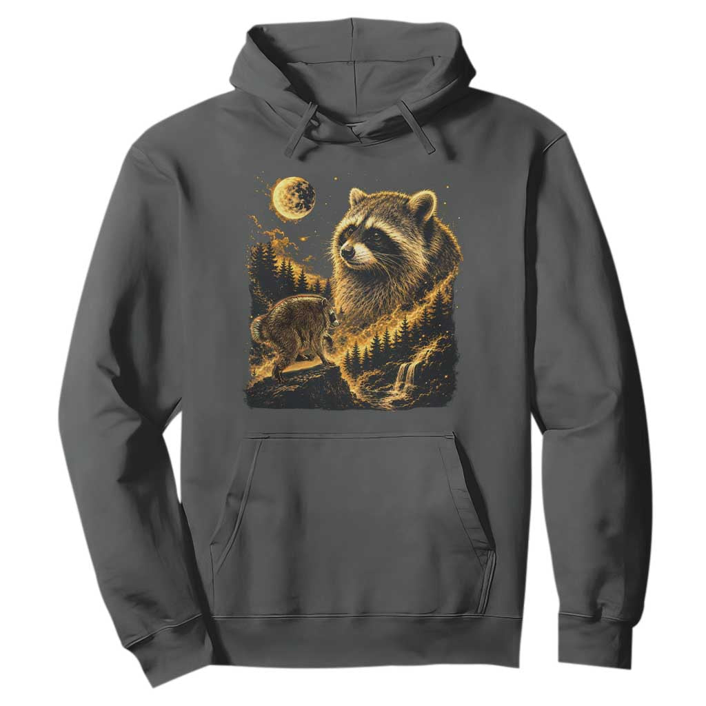 Jimothy Raccoon Howling at The Moon Parody 90s Retro Hoodie