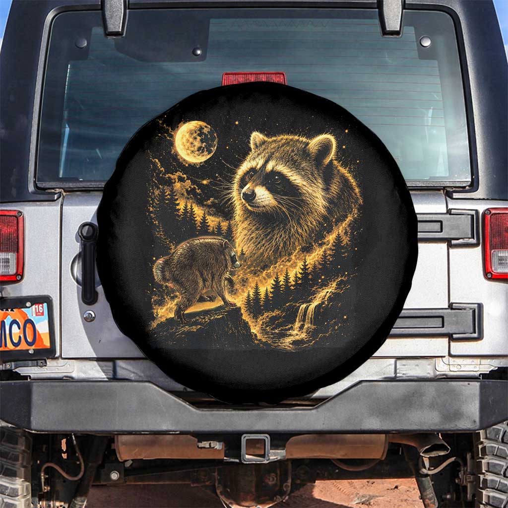 Jimothy Raccoon Howling at The Moon Parody 90s Retro Spare Tire Cover