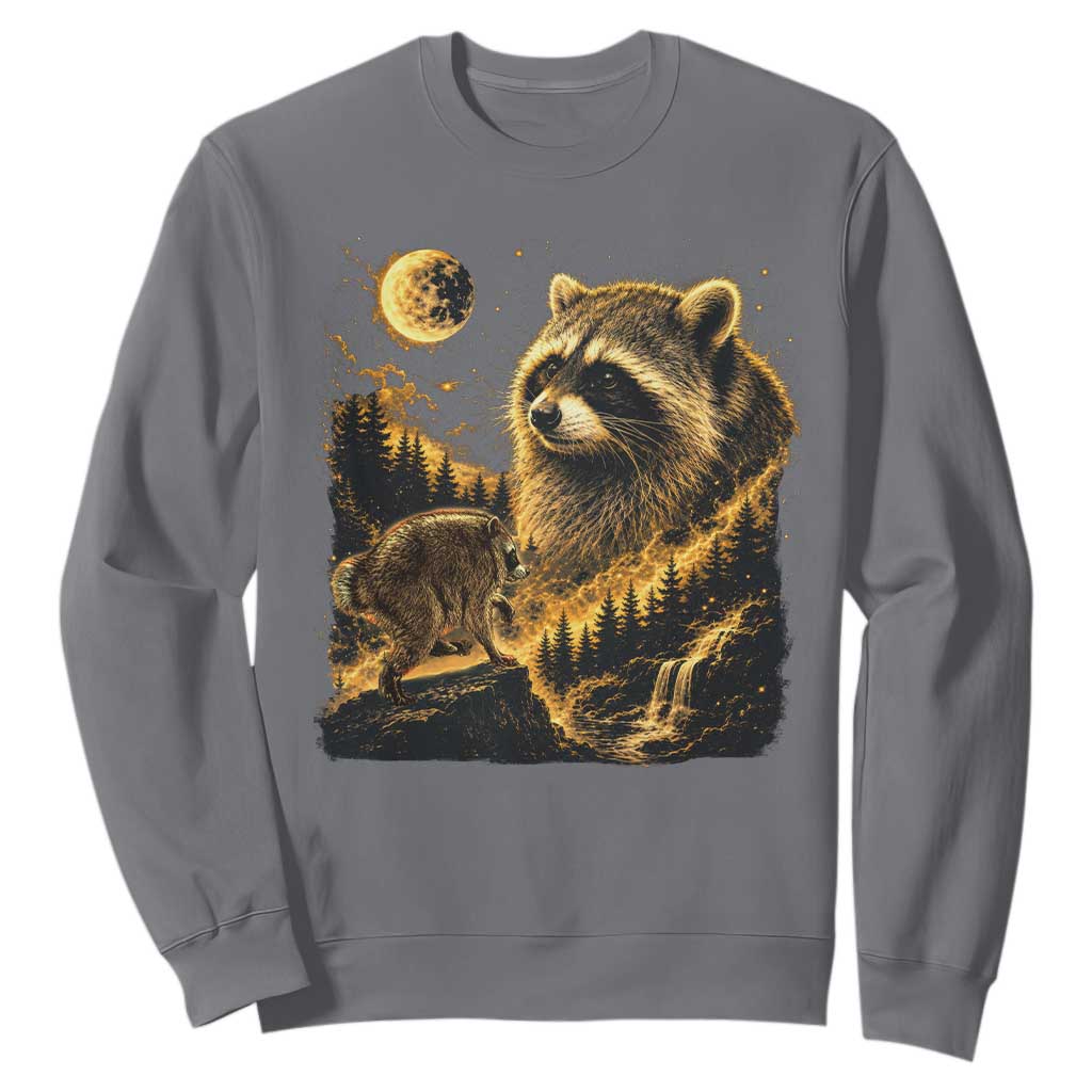 Jimothy Raccoon Howling at The Moon Parody 90s Retro Sweatshirt