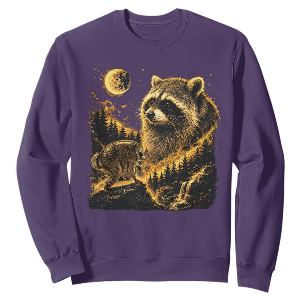Jimothy Raccoon Howling at The Moon Parody 90s Retro Sweatshirt