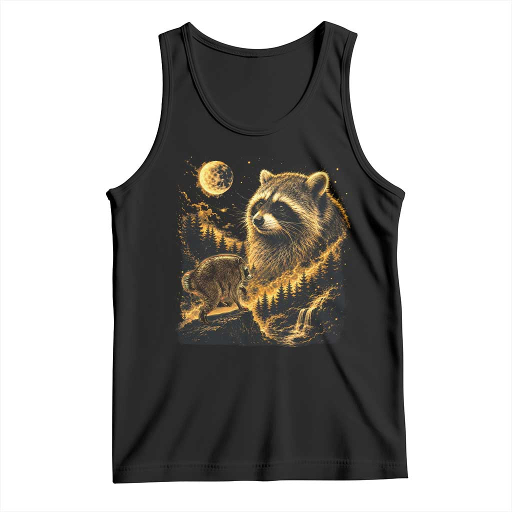 Jimothy Raccoon Howling at The Moon Parody 90s Retro Tank Top TS11 Black Print Your Wear