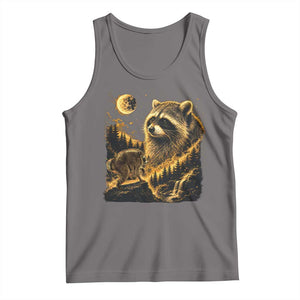 Jimothy Raccoon Howling at The Moon Parody 90s Retro Tank Top