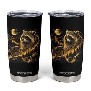 Jimothy Raccoon Howling at The Moon Parody 90s Retro Tumbler Cup