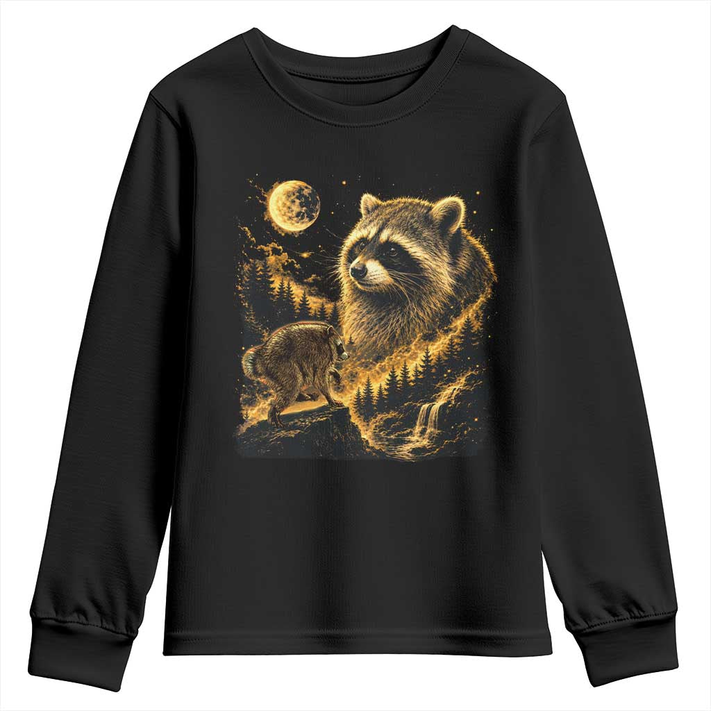Jimothy Raccoon Howling at The Moon Parody 90s Retro Youth Sweatshirt TS11 Black Print Your Wear