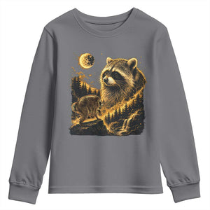 Jimothy Raccoon Howling at The Moon Parody 90s Retro Youth Sweatshirt