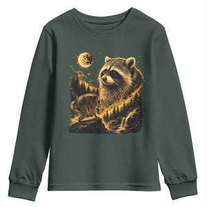 Jimothy Raccoon Howling at The Moon Parody 90s Retro Youth Sweatshirt