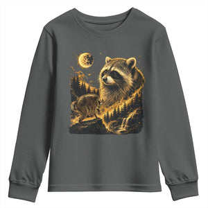 Jimothy Raccoon Howling at The Moon Parody 90s Retro Youth Sweatshirt