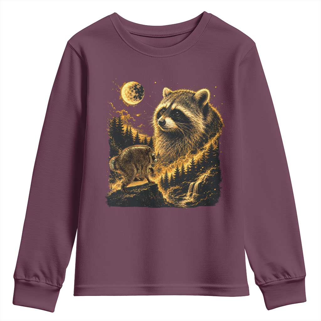 Jimothy Raccoon Howling at The Moon Parody 90s Retro Youth Sweatshirt