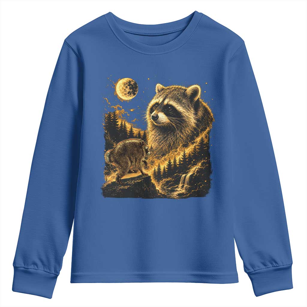 Jimothy Raccoon Howling at The Moon Parody 90s Retro Youth Sweatshirt