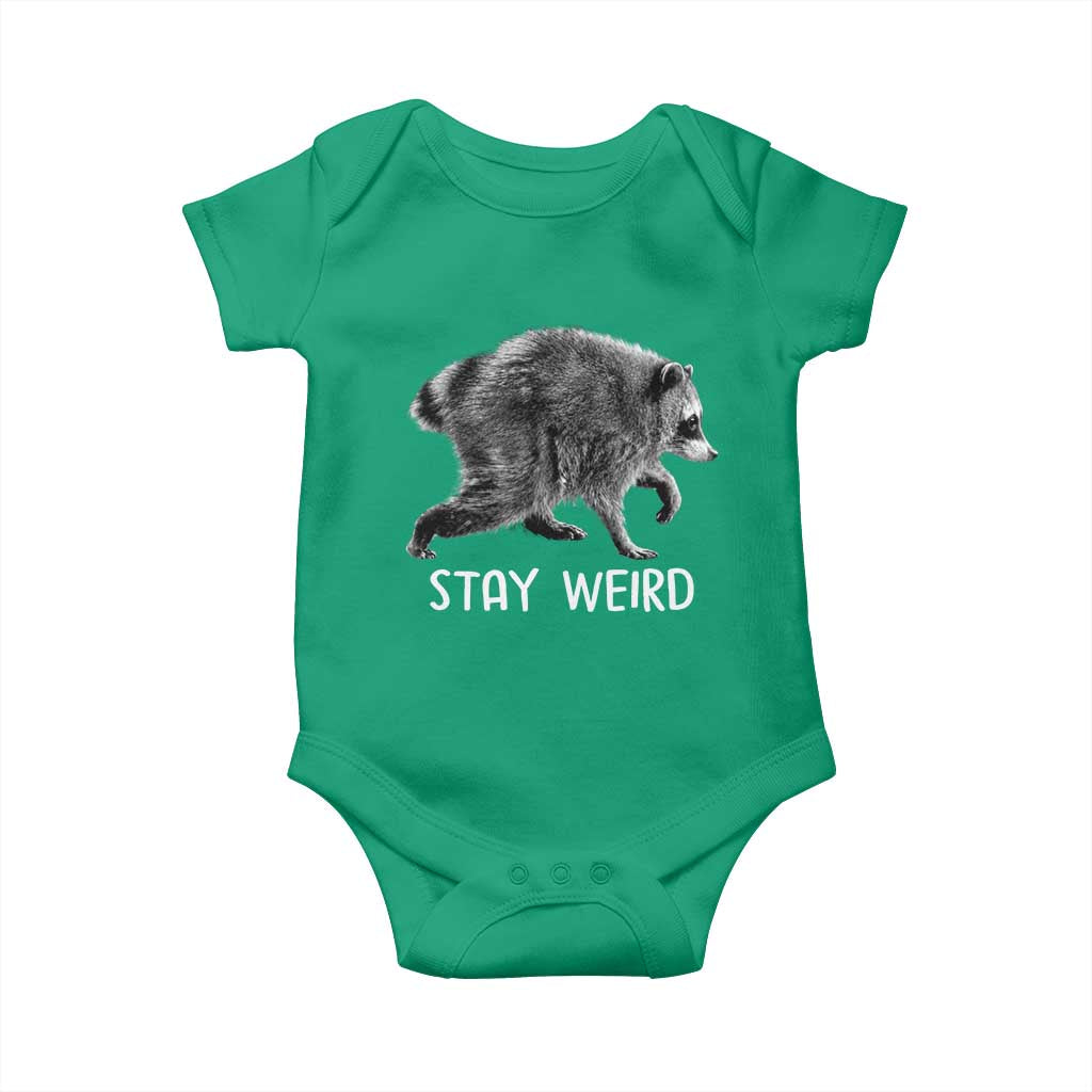 Jimothy the Raccoon Funny Stay Weird Baby Onesie Seattle Short Spine Trash Panda