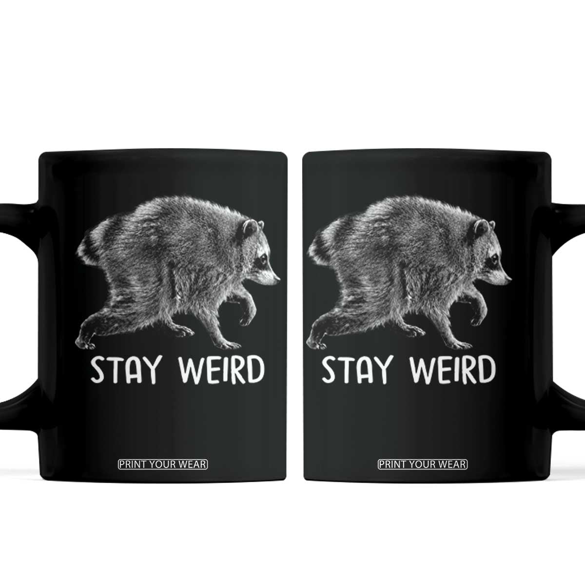 Jimothy the Raccoon Funny Stay Weird Coffee Mug Seattle Short Spine Trash Panda