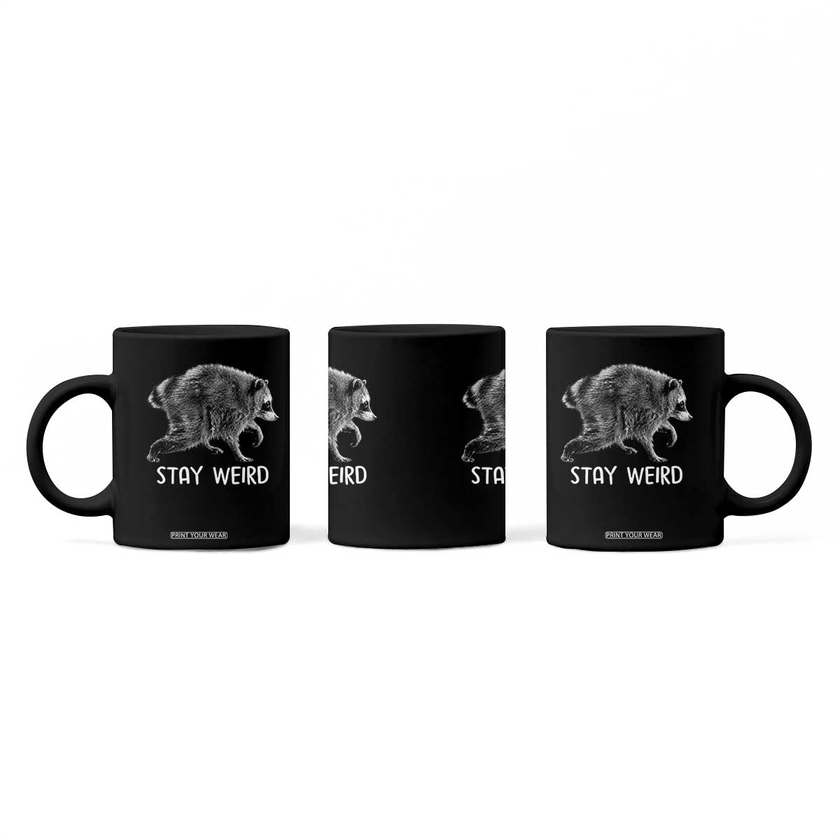 Jimothy the Raccoon Funny Stay Weird Coffee Mug Seattle Short Spine Trash Panda