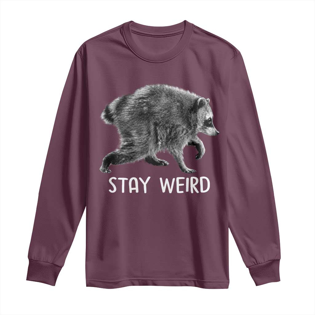 Jimothy the Raccoon Funny Stay Weird Long Sleeve Shirt Seattle Short Spine Trash Panda