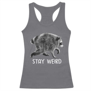 Jimothy the Raccoon Funny Stay Weird Racerback Tank Top Seattle Short Spine Trash Panda