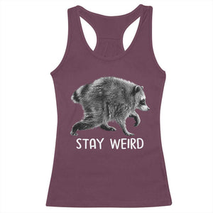 Jimothy the Raccoon Funny Stay Weird Racerback Tank Top Seattle Short Spine Trash Panda