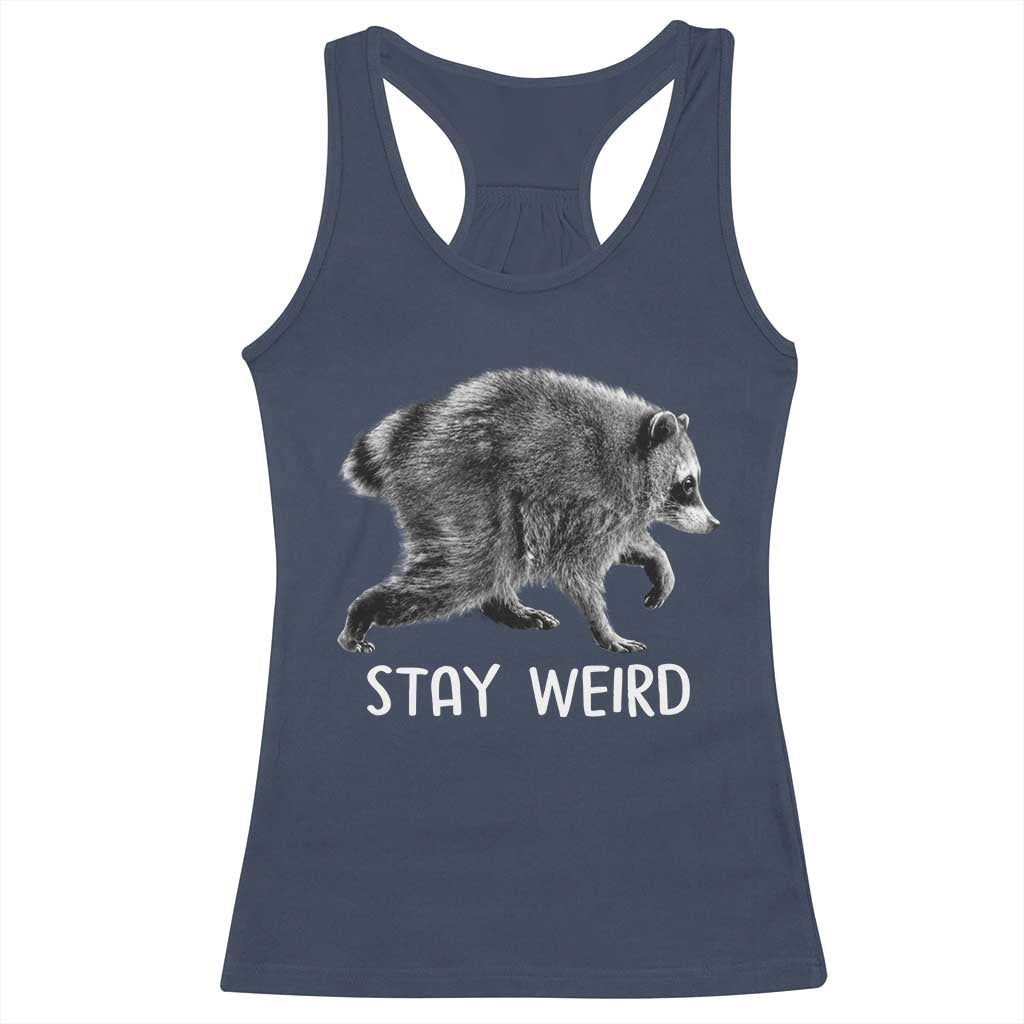Jimothy the Raccoon Funny Stay Weird Racerback Tank Top Seattle Short Spine Trash Panda