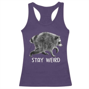 Jimothy the Raccoon Funny Stay Weird Racerback Tank Top Seattle Short Spine Trash Panda