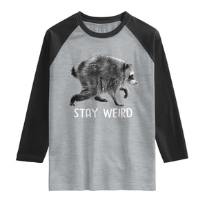 Jimothy the Raccoon Funny Stay Weird Raglan Shirt Seattle Short Spine Trash Panda