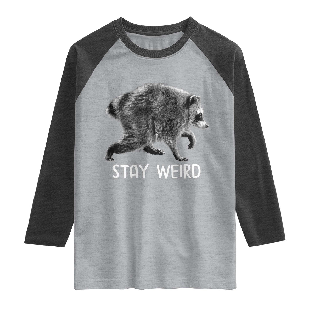 Jimothy the Raccoon Funny Stay Weird Raglan Shirt Seattle Short Spine Trash Panda