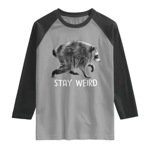 Jimothy the Raccoon Funny Stay Weird Raglan Shirt Seattle Short Spine Trash Panda