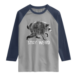 Jimothy the Raccoon Funny Stay Weird Raglan Shirt Seattle Short Spine Trash Panda