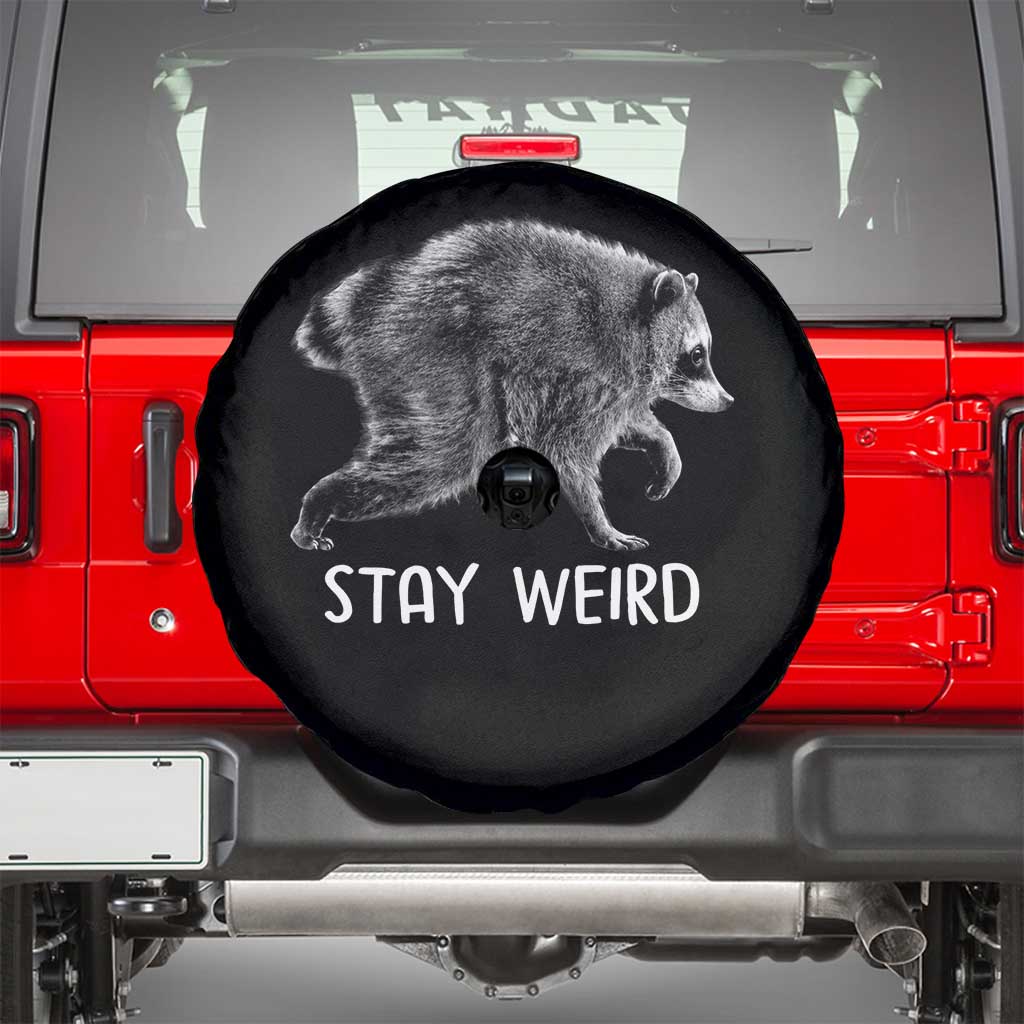 Jimothy the Raccoon Funny Stay Weird Spare Tire Cover Seattle Short Spine Trash Panda