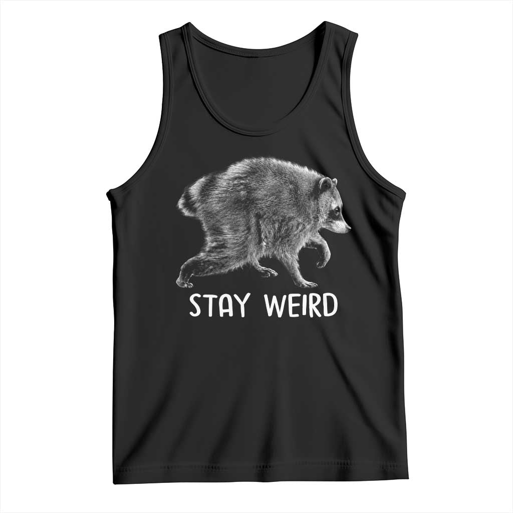 Jimothy the Raccoon Funny Stay Weird Tank Top Seattle Short Spine Trash Panda TS11 Black Print Your Wear