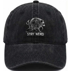 Jimothy the Raccoon Funny Stay Weird Washed Cotton Baseball Cap Seattle Short Spine Trash Panda TS11 Print Your Wear