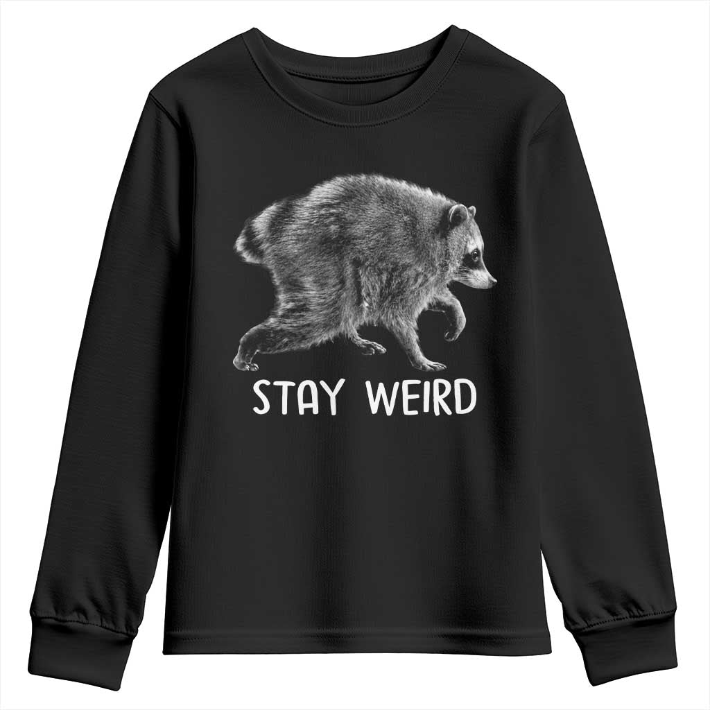 Jimothy the Raccoon Funny Stay Weird Youth Sweatshirt Seattle Short Spine Trash Panda TS11 Black Print Your Wear