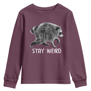 Jimothy the Raccoon Funny Stay Weird Youth Sweatshirt Seattle Short Spine Trash Panda