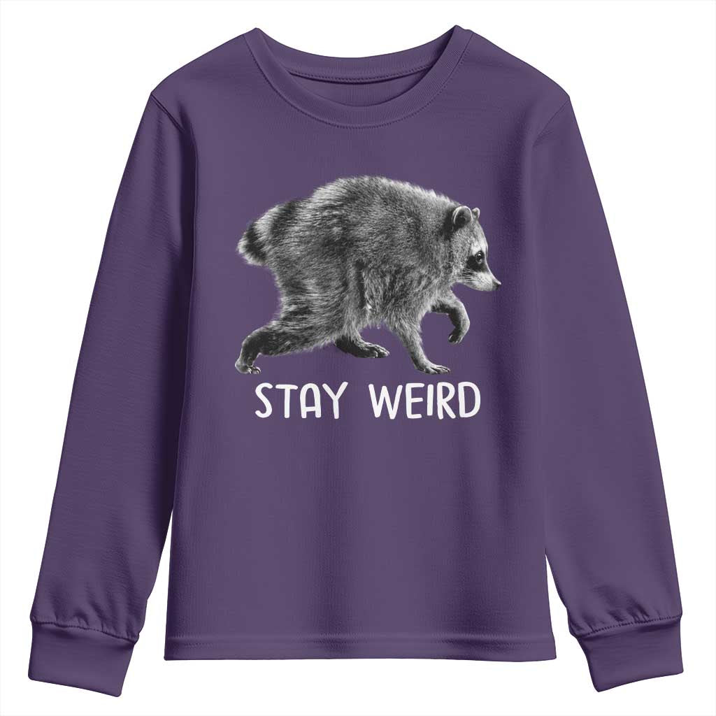 Jimothy the Raccoon Funny Stay Weird Youth Sweatshirt Seattle Short Spine Trash Panda