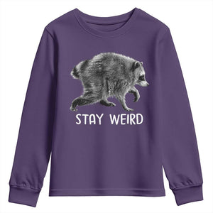 Jimothy the Raccoon Funny Stay Weird Youth Sweatshirt Seattle Short Spine Trash Panda