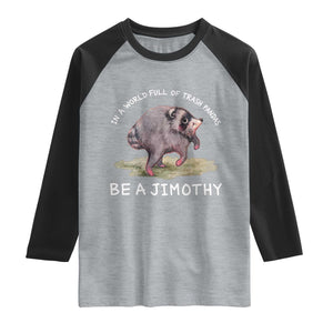 Watercolor Jimothy the Raccoon Raglan Shirt In A World Full Of Trash Pandas Be A Jimothy